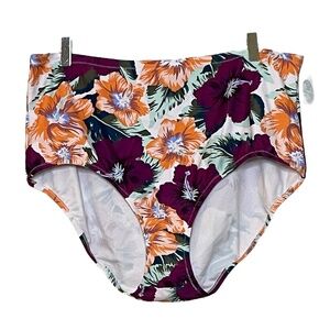 NWT Raisins Tropical Floral High Waist Bikini Bottoms Sz. 24W